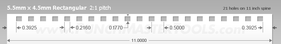 Rectangular Paper Punching Pattern - 5.5mm x 4.5mm Rectangular  2:1 pitch